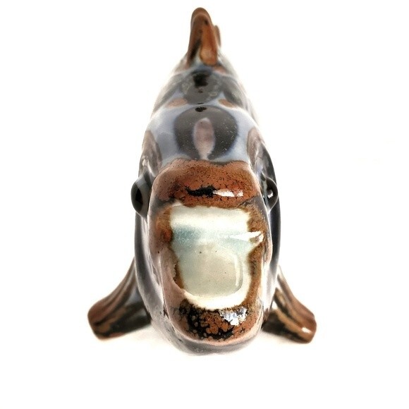 Vintage El Palomar Mexico Hand Painted Pottery Fish Sculpture 11.5" - Picture 2 of 11